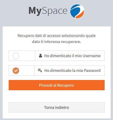 my space dimenticata password
